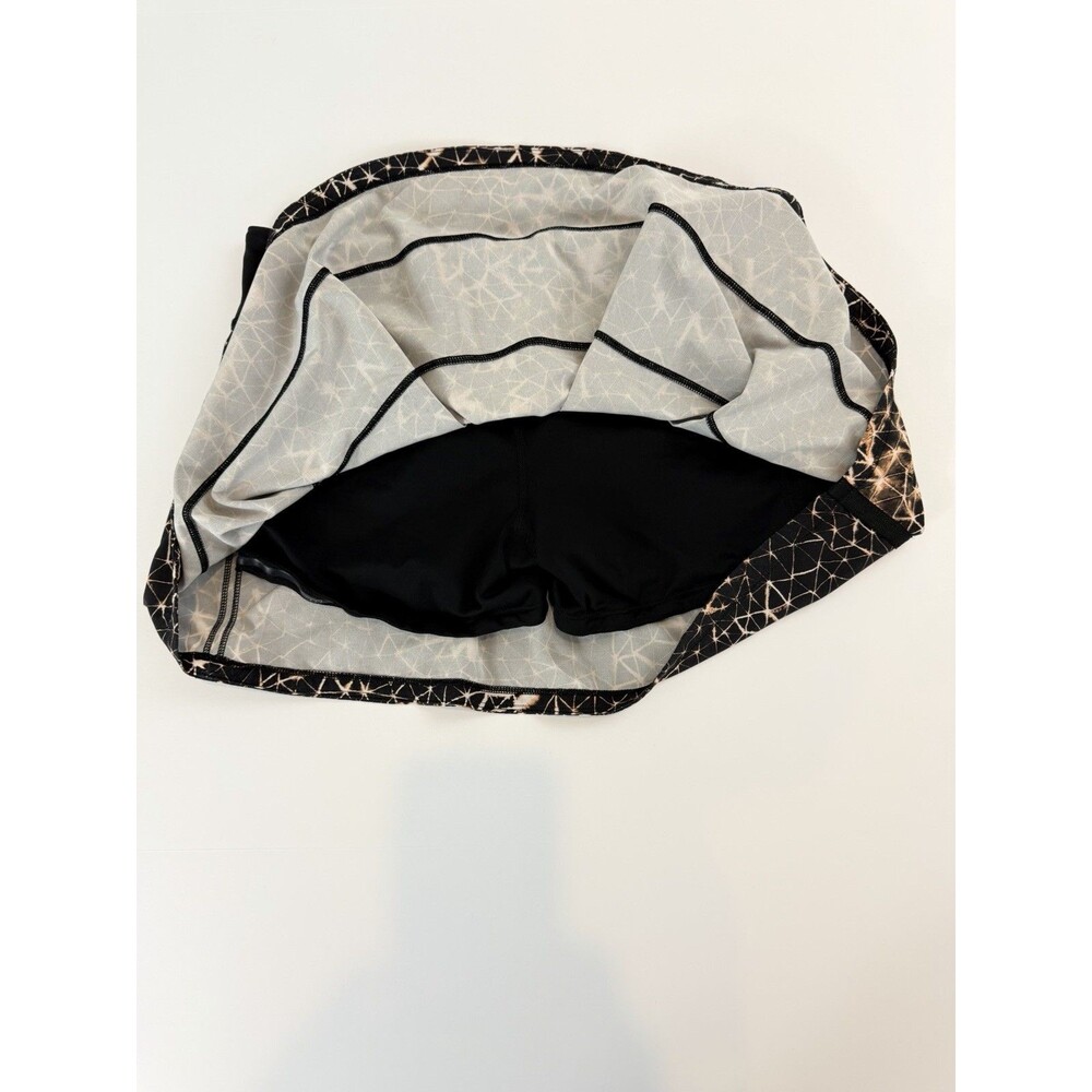Lululemon Pace Rival Skirt Tall Size 8 Black Abstract Print Tennis Golf Skort - Picture 5 of 10